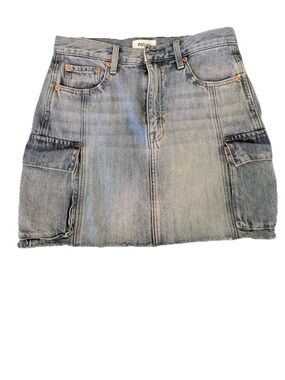 pistola faded light blue denim cargo mini skirt 26